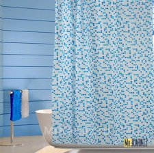 Штора для ванной Little Checks голубая